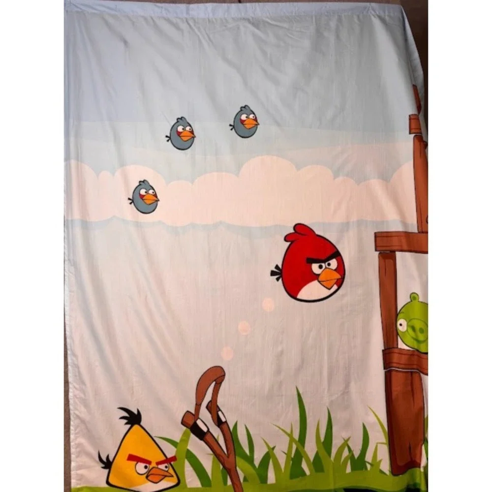 Retro Angry Birds Shower‎ Curtain 71